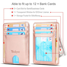 Load image into Gallery viewer, Teskyer Slim Wallet for Men, Minimalist Front Pocket RFID Blocking Leather Wallet Credit Card Holder for Men & Women
