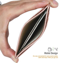 Load image into Gallery viewer, Teskyer Slim Wallet for Men, Minimalist Front Pocket RFID Blocking Leather Wallet Credit Card Holder for Men & Women