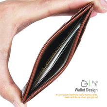 Load image into Gallery viewer, Teskyer Slim Wallet for Men, Minimalist Front Pocket RFID Blocking Leather Wallet Credit Card Holder for Men & Women