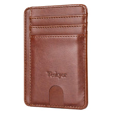 Load image into Gallery viewer, Teskyer Slim Wallet for Men, Minimalist Front Pocket RFID Blocking Leather Wallet Credit Card Holder for Men & Women