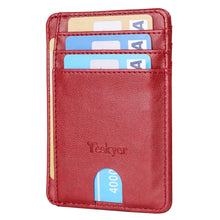Load image into Gallery viewer, Teskyer Slim Wallet for Men, Minimalist Front Pocket RFID Blocking Leather Wallet Credit Card Holder for Men & Women