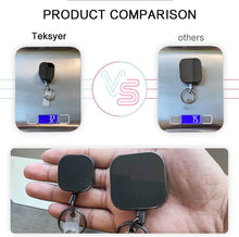 Load image into Gallery viewer, Teskyer 3 Pack Retractable Badge Holder, Heavy Duty Small Retractable Badge Reel with Belt Clip and Key Ring for ID Badge Holder Name Card Keychain, Square