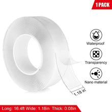 Load image into Gallery viewer, Teskyer Double Sided Tape, 1.18 Inch Wide by 16.4 Ft Long, Free Cut Double Sided Adhesive Tape, Super Sticky Multipurpose Mounting Tape