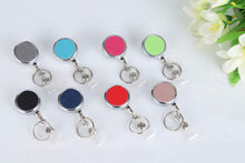 Load image into Gallery viewer, Teskyer 3 Pack Retractable Badge Holder, Heavy Duty Small Retractable Badge Reel with Belt Clip and Key Ring for ID Badge Holder Name Card Keychain, Square