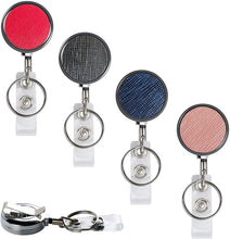 Load image into Gallery viewer, Teskyer 3 Pack Retractable Badge Holder, Heavy Duty Small Retractable Badge Reel with Belt Clip and Key Ring for ID Badge Holder Name Card Keychain, Square