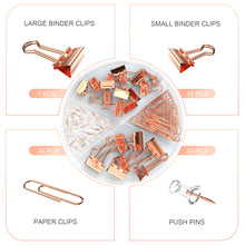Load image into Gallery viewer, Binder-ClipsPaper-Clips-PushPins-1pack-gold