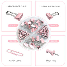 Load image into Gallery viewer, Binder-ClipsPaper-Clips-PushPins-1pack-pink