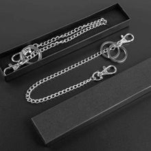 Load image into Gallery viewer, Wallet Chain, Teskyer 18&quot; Silver Keychain with Both Ends Lobster Clasps and Extra 2 Rings for Keys, Wallet, Jeans Pants, Belt Loop, Purse Handbag-Silver
