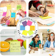 Load image into Gallery viewer, Teskyer Lined Sticky Notes, 3x3 Inch, 6 Pads Self-Stick Notes, 6 Colors, 100 Sheets/Pad