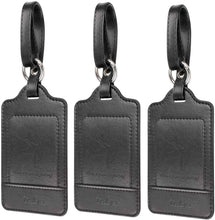 Load image into Gallery viewer, Teskyer-Premium-PU-Leahter-Luggage-Tags-Black
