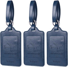 Load image into Gallery viewer, Teskyer-Premium-PU-Leahter-Luggage-Tags-Blue
