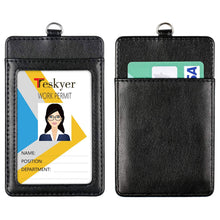 Load image into Gallery viewer, Teskyer-Premium-PU-Leather-ID-Badge-Holder-with-Retractable-Lanyard-2