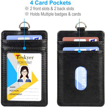 Load image into Gallery viewer, Teskyer-Upgrated-Vertical-Leather-ID-BadgeCard-Holder-with-Lanyard-4.