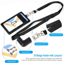 Load image into Gallery viewer, Teskyer-Upgrated-Vertical-Leather-ID-BadgeCard-Holder-with-Lanyard-5