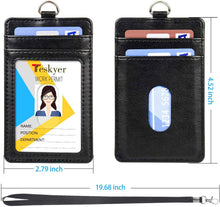 Load image into Gallery viewer, Teskyer-Upgrated-Vertical-Leather-ID-BadgeCard-Holder-with-Lanyard-6.