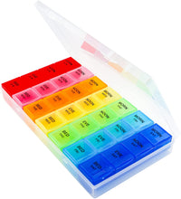 Load image into Gallery viewer, VMVN Pill Box 7 Day, Large Pill Cases Organizers ,Weekly Pill Container AM/PM Medicine Organizer,Removable 4 Times a Day Pill Holder