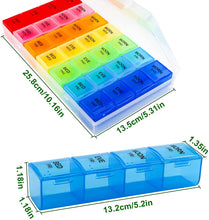 Load image into Gallery viewer, VMVN Pill Box 7 Day, Large Pill Cases Organizers ,Weekly Pill Container AM/PM Medicine Organizer,Removable 4 Times a Day Pill Holder