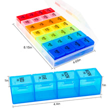 Load image into Gallery viewer, VMVN Pill Box 7 Day, Large Pill Cases Organizers ,Weekly Pill Container AM/PM Medicine Organizer,Removable 4 Times a Day Pill Holder