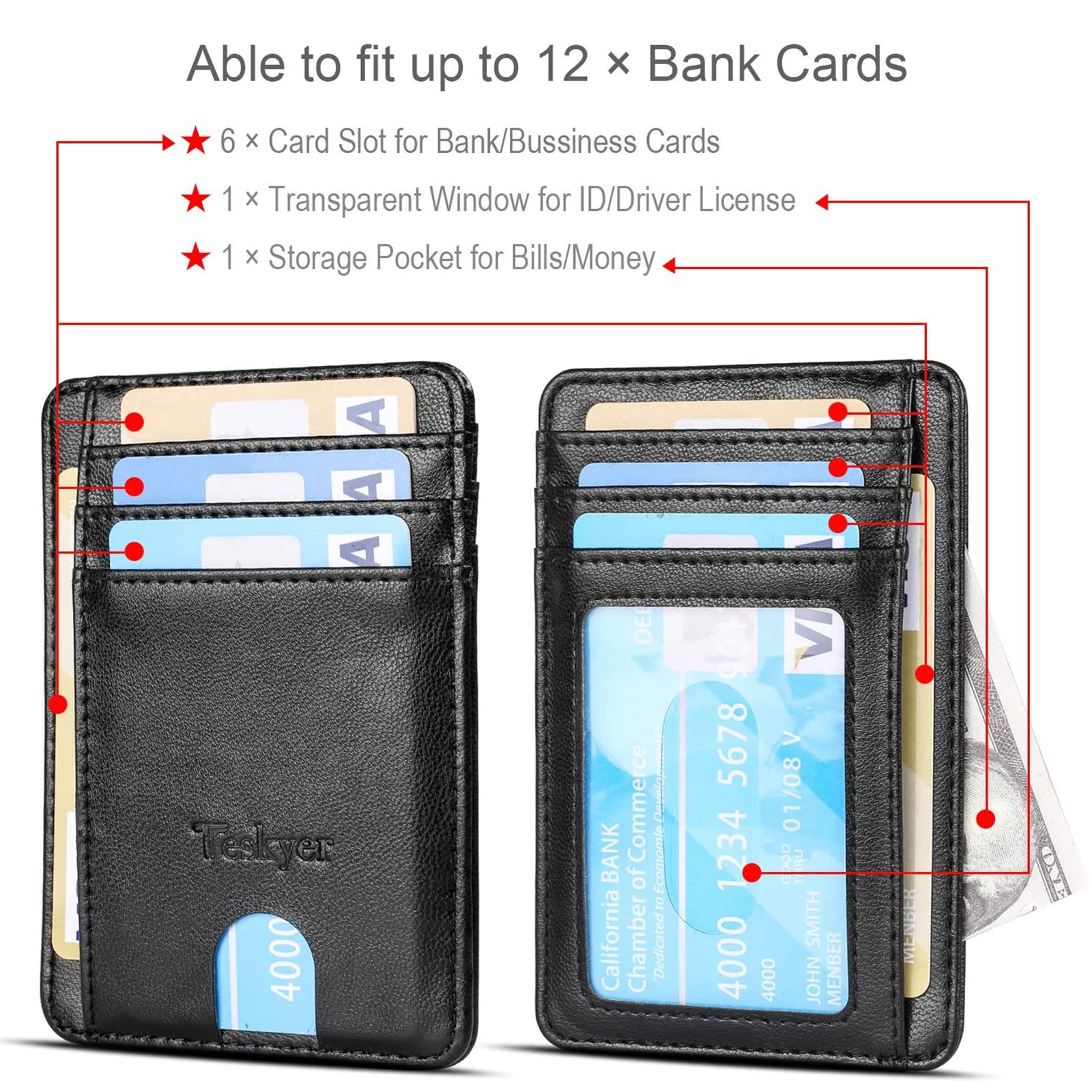 Cards Holder Coin Pouch Case Wallet Organizer Women Men Slim Bank