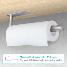 Load image into Gallery viewer, VMVN Paper Towel Holder,Adhesive Paper Towel Holder Under Cabinet, Wall Mount Towel Holder Hanging Rack for Kitchen Bathroom,Under Counter Paper Holder Silver 304 Stainless Steel
