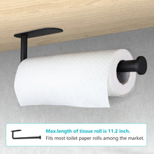 Load image into Gallery viewer, VMVN Paper Towel Holder,Adhesive Paper Towel Holder Under Cabinet, Wall Mount Towel Holder Hanging Rack for Kitchen Bathroom,Under Counter Paper Holder Silver 304 Stainless Steel
