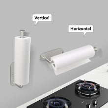 Load image into Gallery viewer, VMVN Paper Towel Holder,Adhesive Paper Towel Holder Under Cabinet, Wall Mount Towel Holder Hanging Rack for Kitchen Bathroom,Under Counter Paper Holder Silver 304 Stainless Steel
