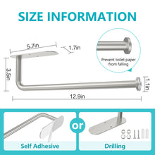 Load image into Gallery viewer, VMVN Paper Towel Holder,Adhesive Paper Towel Holder Under Cabinet, Wall Mount Towel Holder Hanging Rack for Kitchen Bathroom,Under Counter Paper Holder Silver 304 Stainless Steel
