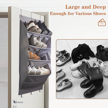 Load image into Gallery viewer, VMVN Over the Door Organizer,Hanging Shoe Organizer for Door Closet with Hooks,Shoe Storage Holder Rack 11 Large Deep Pockets,2 Pack,Gray Houseware
