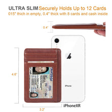 Load image into Gallery viewer, Teskyer Slim Wallet for Men, Minimalist Front Pocket RFID Blocking Leather Wallet Credit Card Holder for Men &amp; Women
