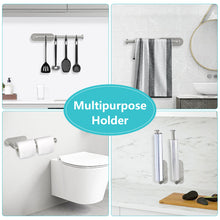 Load image into Gallery viewer, VMVN Paper Towel Holder,Adhesive Paper Towel Holder Under Cabinet, Wall Mount Towel Holder Hanging Rack for Kitchen Bathroom,Under Counter Paper Holder Silver 304 Stainless Steel

