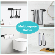 Load image into Gallery viewer, VMVN Paper Towel Holder,Adhesive Paper Towel Holder Under Cabinet, Wall Mount Towel Holder Hanging Rack for Kitchen Bathroom,Under Counter Paper Holder Silver 304 Stainless Steel
