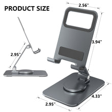 Load image into Gallery viewer, Teskyer 360 Degree Rotatable Cell Phone Stand, Hight and Angle Adjustable Phone/Tablets Holder, Foldable Desktop Phone Stand, Compatible with All Mobile Phones, iPhone 14, iPad, Tablets, Gray
