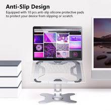 Load image into Gallery viewer, Teskyer 360 Degree Rotatable Laptop Stand, Ergonomic Adjustable Laptop Stand for Desk, Portable Foldable Aluminum Computer Riser Compatible with MacBook Air Pro HP Dell XPS Lenovo All Laptops, Grey
