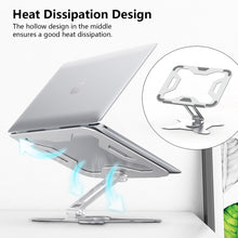 Load image into Gallery viewer, Teskyer 360 Degree Rotatable Laptop Stand, Ergonomic Adjustable Laptop Stand for Desk, Portable Foldable Aluminum Computer Riser Compatible with MacBook Air Pro HP Dell XPS Lenovo All Laptops, Grey
