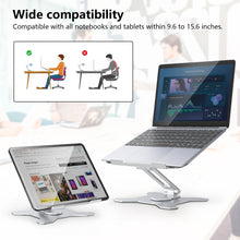 Load image into Gallery viewer, Teskyer 360 Degree Rotatable Laptop Stand, Ergonomic Adjustable Laptop Stand for Desk, Portable Foldable Aluminum Computer Riser Compatible with MacBook Air Pro HP Dell XPS Lenovo All Laptops, Grey
