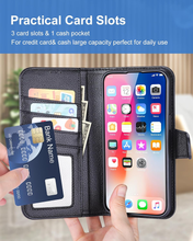 Load image into Gallery viewer, Teskyer for iPhone 15 Pro Max 6.7’’ Wallet Case, PU Leather Flip Folio Case, RFID Blocking Card Holder Kickstand, Shockproof Phone Cover Double Magnetic Clasp
