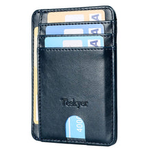 Load image into Gallery viewer, Teskyer Slim Wallet for Men, Minimalist Front Pocket RFID Blocking Leather Wallet Credit Card Holder for Men &amp; Women
