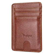Load image into Gallery viewer, Teskyer Slim Wallet for Men, Minimalist Front Pocket RFID Blocking Leather Wallet Credit Card Holder for Men &amp; Women
