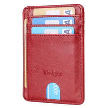 Load image into Gallery viewer, Teskyer Slim Wallet for Men, Minimalist Front Pocket RFID Blocking Leather Wallet Credit Card Holder for Men &amp; Women
