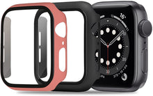 Load image into Gallery viewer, ULUQ Case Compatible with Apple Watch Series 6/5/4/SE 44mm Built in HD Screen Protector, 2 Pack Ultra-Thin Hard All-Around Protective Cover (Black)
