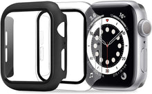 Load image into Gallery viewer, ULUQ Case Compatible with Apple Watch Series 6/5/4/SE 44mm Built in HD Screen Protector, 2 Pack Ultra-Thin Hard All-Around Protective Cover (Black)
