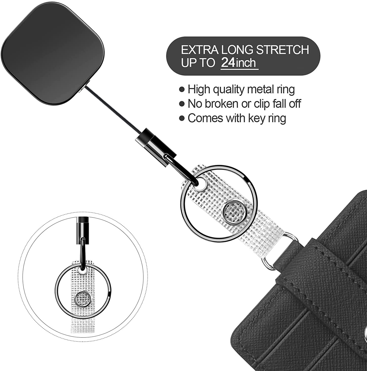 Super Heavy Duty Sidekick Retractable Badge and Key Reel - Carabiner Clip -  with Three Card ID Badge Holder (Holds 3 Badges) by Specialist ID 