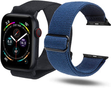 Load image into Gallery viewer, ULUQ Compatible with Apple Watch Bands 40mm 38mm for iWatch Series 6 5 4 3 2 1 SE, Adjustable Stretch Strap, Sport Elastics Wristbands Women Men, 2Pack
