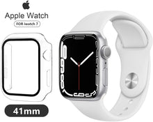 Load image into Gallery viewer, ULUQ Case Compatible with Apple Watch Series 7 41mm with HD Glass Screen Protector, 2 Pack Hard PC Cover Full Coverage Scratch Resistant Protective, Touch Sensitive Slim for Apple Watch
