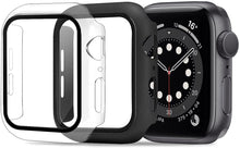 Load image into Gallery viewer, ULUQ Compatible with Apple Watch Series 6/5 /4 /SE 40mm Case with Glass Screen Protector ,2 Pack Full Coverage Hard Cover with Defence Edge for Apple Watch Accessories (Black)
