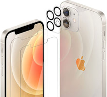 Load image into Gallery viewer, ULUQ Screen Protector for iPhone 12 (2 Pack) with 2 Pack Camera Lens Protector Clear, 9H Hardness Anti Scratch HD Tempered Glass Film, 6.1inch
