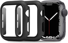 Load image into Gallery viewer, ULUQ Case Compatible with Apple Watch Series 7 41mm with HD Glass Screen Protector, 2 Pack Hard PC Cover Full Coverage Scratch Resistant Protective, Touch Sensitive Slim for Apple Watch

