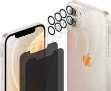 Load image into Gallery viewer, ULUQ Screen Protector for iPhone 12 (2 Pack) and 2 Pack Privacy Screen Protector for iPhone 12 with 4 Pack Camera Lens Protector Clear, 9H Hardness Anti Scratch HD Tempered Glass Film, 6.1inch
