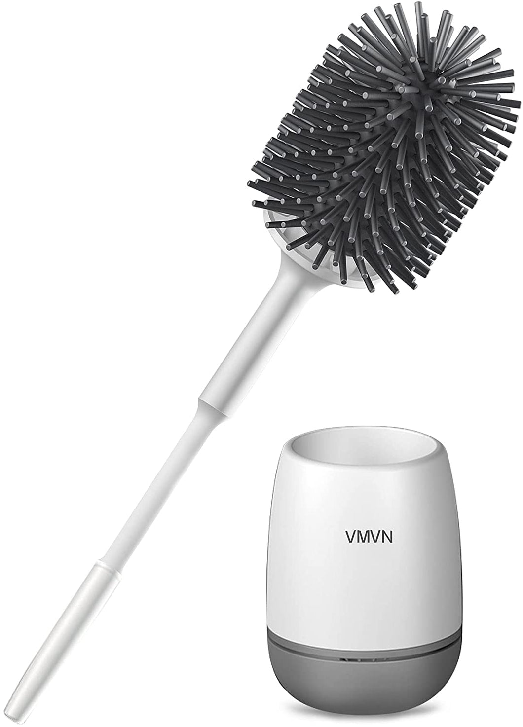 VMVN Toilet Bowl Brush and Holder,Compact Toilet Cleaner Brush Set for Bathroom Deep Cleaning ,Silicone Bristles Toilet Scrubber