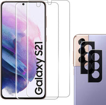 Load image into Gallery viewer, ULUQ Screen Protector for Samsung Galaxy S21 5G(2 Pack) with 2 Pack Camera Lens Protector, 9H Hardness, HD Tempered Glass Film, 6.2inch[Not for Samsung S21 Plus]
